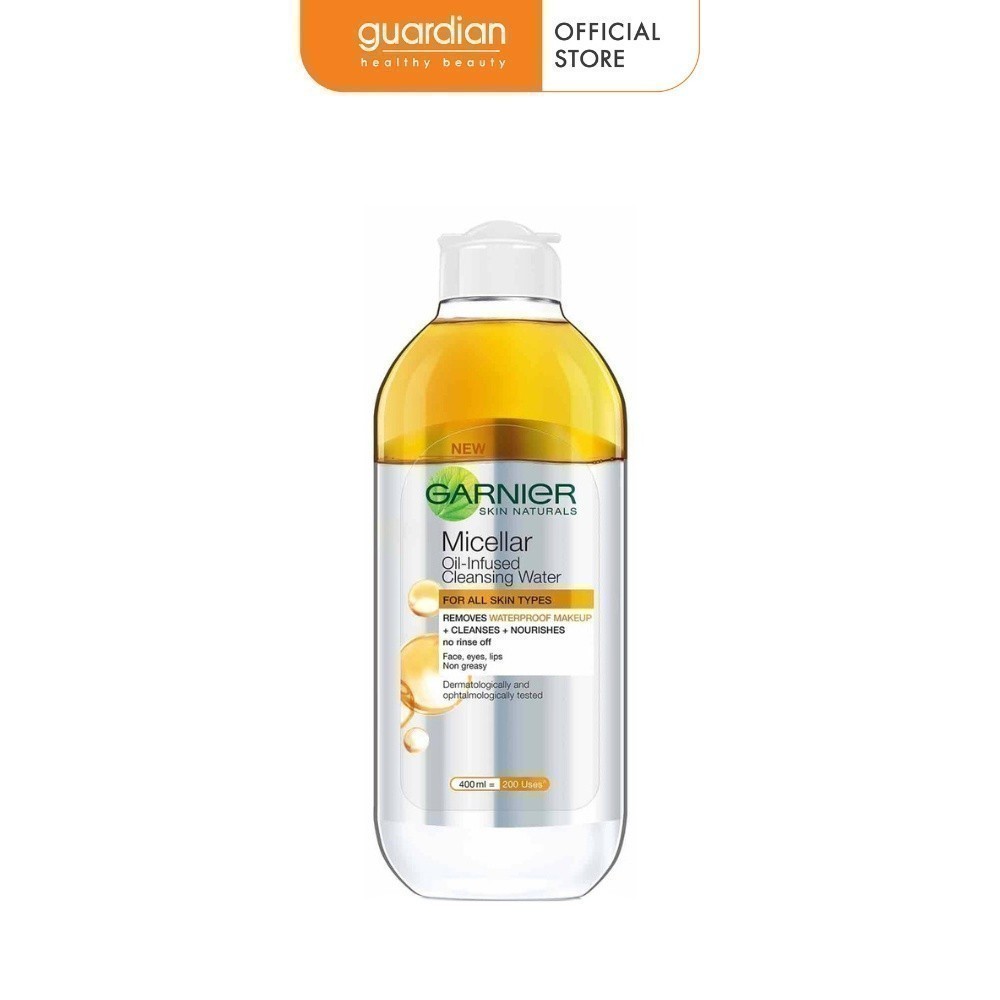 Nước Làm Sạch Và Tẩy Trang Cho Da Khô Và Trang Điểm Lâu Trôi Micellar Water Oil Infused GARNIER