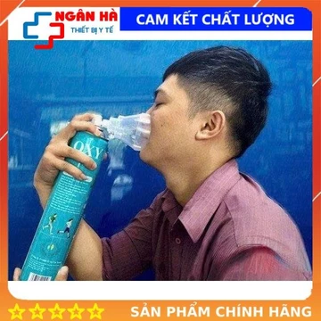 Bình oxy gia đình, Bình oxy mini cầm tay OXY LÁ XANH 99,9% oxy tinh khiết - sẵn mặt nạ thở