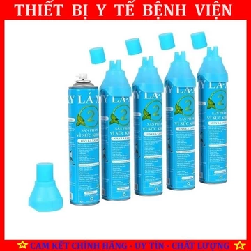 Bình oxy gia đình, Bình oxy mini cầm tay OXY LÁ XANH 99,9% oxy tinh khiết - sẵn mặt nạ thở.
