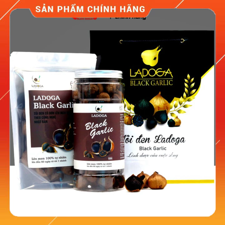 Tỏi đen cô đơn Ladoga loại 1, đóng gói 1000g, gồm 2 hộp hoặc 2 túi 500g chất lượng cao. Ladoga