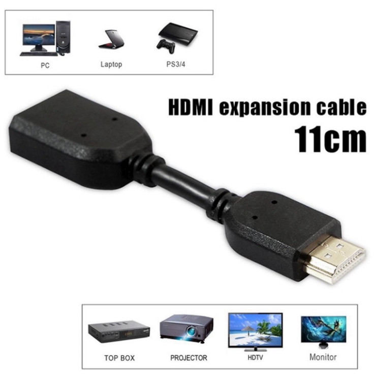 Đầu nối dài HDMI  11cm, dây 1 đầu dương, 1 đầu âm,( đực, cái),chuẩn HD 1080