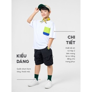 [SALE OFF] Quần short gió cho bé trai YODY quần đùi túi hộp rộng chất gió nhăn nhẹ BTJT25S044