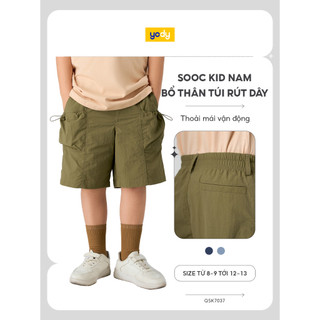 Quần short bé trai 8-13 tuổi YODY nhẹ, mặc thoải mái QSK7037