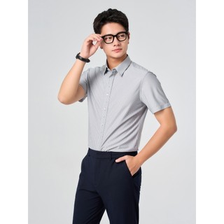 Áo aơ mi nam YODY cộc tay nẹp kiểu họa tiết kẻ sọc MOSH25S081