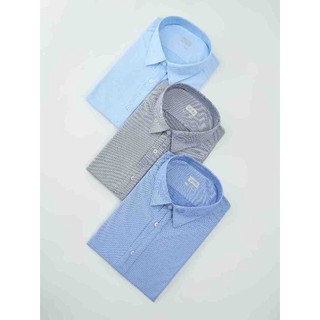 Áo aơ mi nam YODY cộc tay nẹp kiểu họa tiết kẻ sọc MOSH25S081