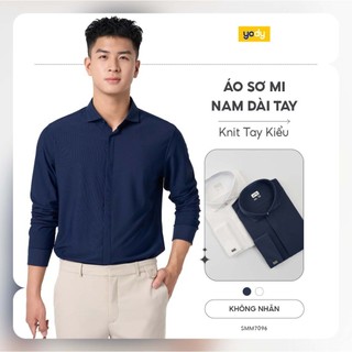 ⚡T5 199K⚡ Sơ mi dài tay nam knit tay kiểu YODY thoáng khí co giãn đa chiều thấm hút tốt SMM7096