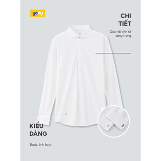 ⚡T5 199K⚡ Sơ mi dài tay nam knit tay kiểu YODY thoáng khí co giãn đa chiều thấm hút tốt SMM7096