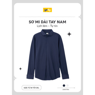 ⚡T5 199K⚡ Sơ mi dài tay nam knit tay kiểu YODY thoáng khí co giãn đa chiều thấm hút tốt SMM7096
