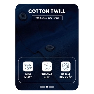 ⚡T5 199K⚡ Áo sơ mi nam YODY dài tay túi kiểu vải Cotton twill dáng suông thoáng mát, mềm mại MCSH25S042