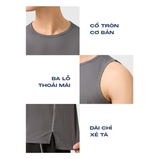 [Đồng giá] Áo ba lỗ YODY tanktop nam dải chỉ xẻ tà chất liệu jacquard siêu nhẹ thấm hút khô nhanh MATA25S010