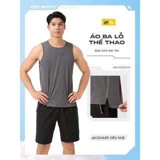 [Đồng giá] Áo ba lỗ YODY tanktop nam dải chỉ xẻ tà chất liệu jacquard siêu nhẹ thấm hút khô nhanh MATA25S010