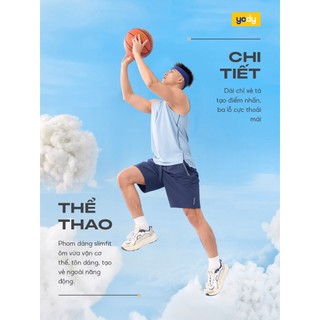 [Đồng giá] Áo ba lỗ YODY tanktop nam dải chỉ xẻ tà chất liệu jacquard siêu nhẹ thấm hút khô nhanh MATA25S010