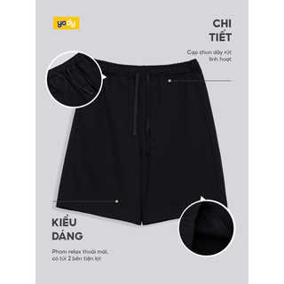 Quần short nam YODY form relax thoải mái, túi hai bên, cạp chun dây rút tiện lợi MCJT25S043
