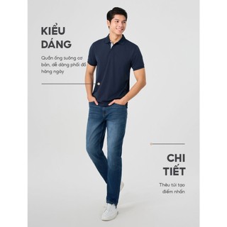 Quần jeans nam YODY dáng slim fit can túi sau MCJE25A152
