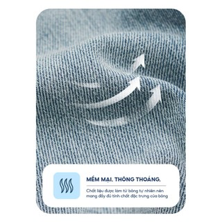 Quần jeans nam YODY dáng slim fit can túi sau MCJE25A152