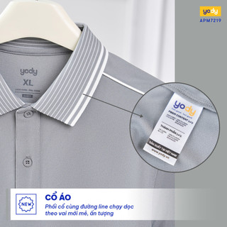 Áo polo nam Yody bo kẻ cổ trẻ trung năng động khử mùi hôi co giãn thoải mái APM7219 MCPO25A222