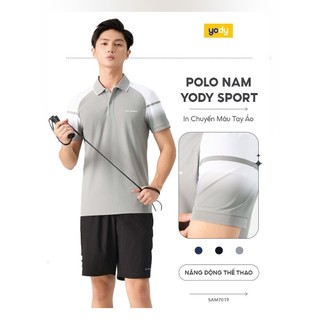 Áo thun polo thể thao nam YODY co giãn thoải mái,áo phông thấm hút tốt SAM7019
