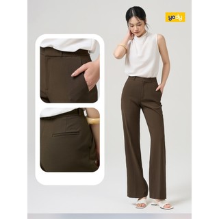 Quần YODY Quần Dài Nữ Ống Loe Dập Chữ  Logo Nổi Thời trang cao cấp  WCTR25S057