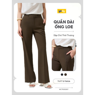 Quần YODY Quần Dài Nữ Ống Loe Dập Chữ  Logo Nổi Thời trang cao cấp  WCTR25S057
