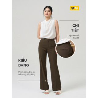 Quần YODY Quần Dài Nữ Ống Loe Dập Chữ  Logo Nổi Thời trang cao cấp  WCTR25S057