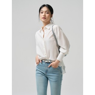 Áo sơ mi nữ YODY vai chờm đổ đức dáng suông rộng thoải mái mềm mịn WCSH25S008