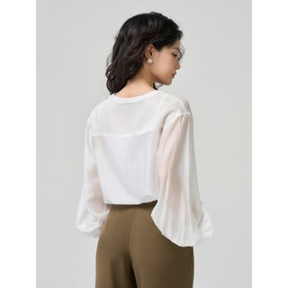 Áo sơ mi nữ YODY cổ tàu tay chuông dáng suông rộng thoải mái mềm mịn WCSH25S010