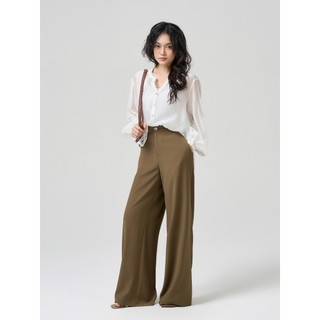 Áo sơ mi nữ YODY cổ tàu tay chuông dáng suông rộng thoải mái mềm mịn WCSH25S010