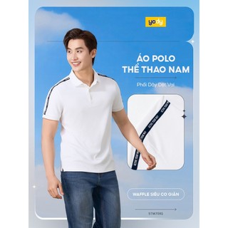 Áo Polo Thể Thao Nam Waffle YODY Phối Dây Dệt Vai, Siêu Co Giãn Chạm Là Mát MAPO25S052