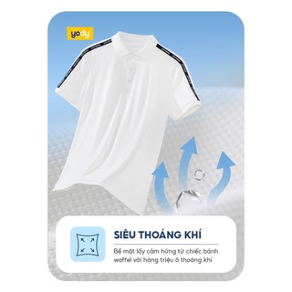 Áo Polo Thể Thao Nam Waffle YODY Phối Dây Dệt Vai, Siêu Co Giãn Chạm Là Mát MAPO25S052