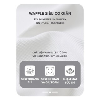 Áo Polo Thể Thao Nam Waffle YODY Phối Dây Dệt Vai, Siêu Co Giãn Chạm Là Mát MAPO25S052