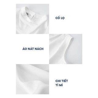 Áo Sơ Mi Cộc Tay Nữ YODY Cổ Lọ Sát Nách Xếp Vai SCN7215