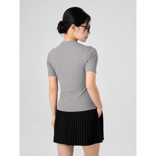 Áo thun nữ YODY vải thun rib cổ tròn cao dáng slimfit tôn dáng WCTS25S247
