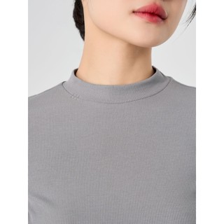 Áo thun nữ YODY vải thun rib cổ tròn cao dáng slimfit tôn dáng WCTS25S247