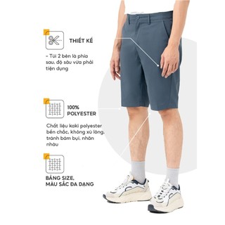 Quần short nam YODY quần đùi kaki dáng lửng co dãn thoải mái QSM6023