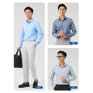 Áo sơ mi nam YODY dài tay, vải mềm mại, co giãn, kháng khuẩn tự nhiên dáng slim fit SMM7025