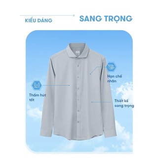 Áo sơ mi nam YODY dài tay, vải mềm mại, co giãn, kháng khuẩn tự nhiên dáng slim fit SMM7025
