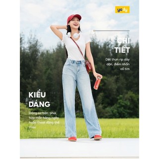 Áo thun tshirt nữ YODY vải thun rib tăm nhỏ co giãn thoải mái, form slimfit tôn dáng, cổ tim WCTS25S318