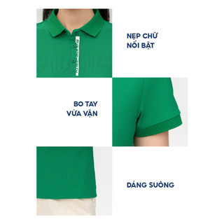 Áo polo thể thao nữ YODY in chữ vải airycool thoáng mát tức thì, thấm hút, co giãn tốt SAN7096