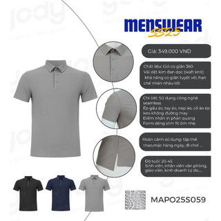 Áo Polo Nam Thể Thao YODY Ép Seam Gấu Áo MAPO25S059