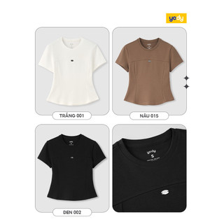 Áo thun nữ YODY, áo babytee vải thun rip dáng slimfit ôm cơ thể, thông thoáng WCTS25S048