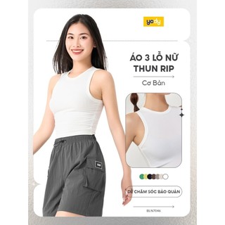 Áo 3 lỗ nữ YODY vải thun rip co dãn, mềm mịn, kiểu dáng trẻ trung, năng động WCTA25S033 cần ẩn