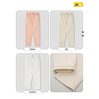 [SALE OFF] Quần jeans bé gái 8-12 tuổi YODY dáng baggy cạp chun  mềm mại, thông thoáng QJK7032 cần ẩn