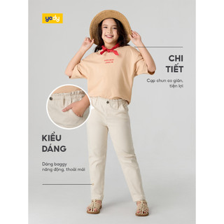 [SALE OFF] Quần jeans bé gái 8-12 tuổi YODY dáng baggy cạp chun  mềm mại, thông thoáng QJK7032 cần ẩn