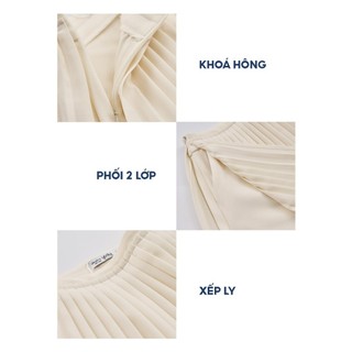 Chân váy xếp ly nữ YODY váy ngắn xoè, có có lớp lót, trẻ trung CVN7166