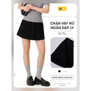 Chân váy xếp ly nữ YODY váy ngắn xoè, có có lớp lót, trẻ trung CVN7166