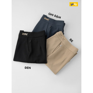 [SALE OFF] Quần âu nữ YODY Suông Đứng Cạp Trang Trí Đai ống rộng thoáng mát thoải mái QAN7108