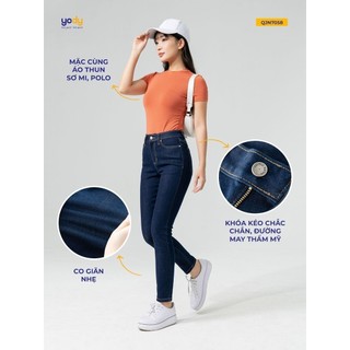 Quần Jean Nữ YodySkinny màu Xanh Nguyên Bản, tôn dáng, thoải mái, bền màu, QJN7058