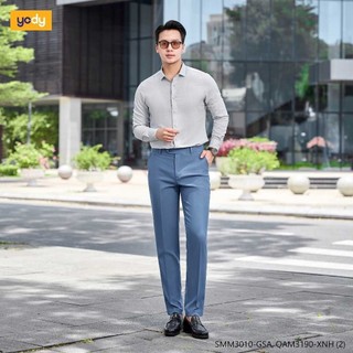 Quần âu nam ống đứng YODY vải nano cao cấp giữa co giãn thoải mái QAM3190