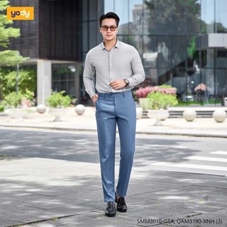 Quần âu nam ống đứng YODY vải nano cao cấp giữa co giãn thoải mái QAM3190