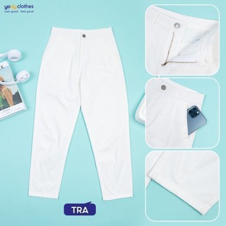 Quần baggy kaki nữ YODY nữ bản lưng cao ống ôm co giãn nhẹ QJN3072